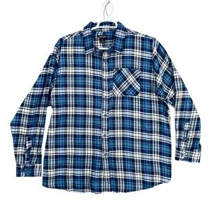 Stanley Flannel Shirt Plaid Long Sleeve Button Up Casual Mens XL‎